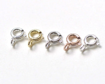 10 pcs Sterling Silver Spring Ring Clasps Silver/Platinum/Gold/Rose Gold