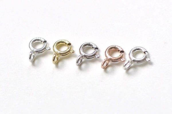 10 pcs Sterling Silver Spring Ring Clasps Silver/Platinum/Gold/Rose Gold