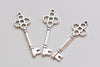 20 pcs Antique Silver Key Charms Jewelry Making Supplies 15x46mm A8677