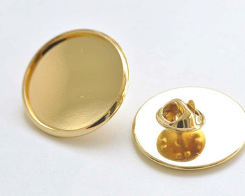24K Gold Tie Tack Clutch Lapel Pin Brooch Blank Match 25mm Cameo Set of 6 A6355