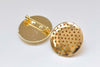 24K Gold Flat Back Pin Brooch Prong Perforated Sieve Bezel Blank Match 25mm/30mm Cabochon Set of 5