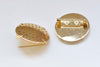 24K Gold Flat Back Pin Brooch Prong Perforated Sieve Bezel Blank Match 25mm/30mm Cabochon Set of 5