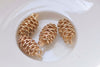 4 pcs Champagne Gold Plated Brass Acorns Pinecone Pendants Charms 8x10x19mm A5263