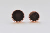 10 sets Anti Tarnish Rose Gold Ear Stud Earring Posts Scalloped Edge Bezel Size 10mm/12mm