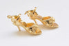 10 pcs 24K Gold High Heel Shoes Lady Floral Sandals Charms Pendants 7x20mm A4986