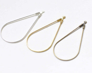 20 pcs Bronze/Silver/Gold Openable Earwire Teardrop Earring Hoops  23x45mm