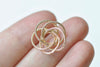 6 pcs of 24K Champagne Gold Brass Twisted Wire Flower 18mm A1596