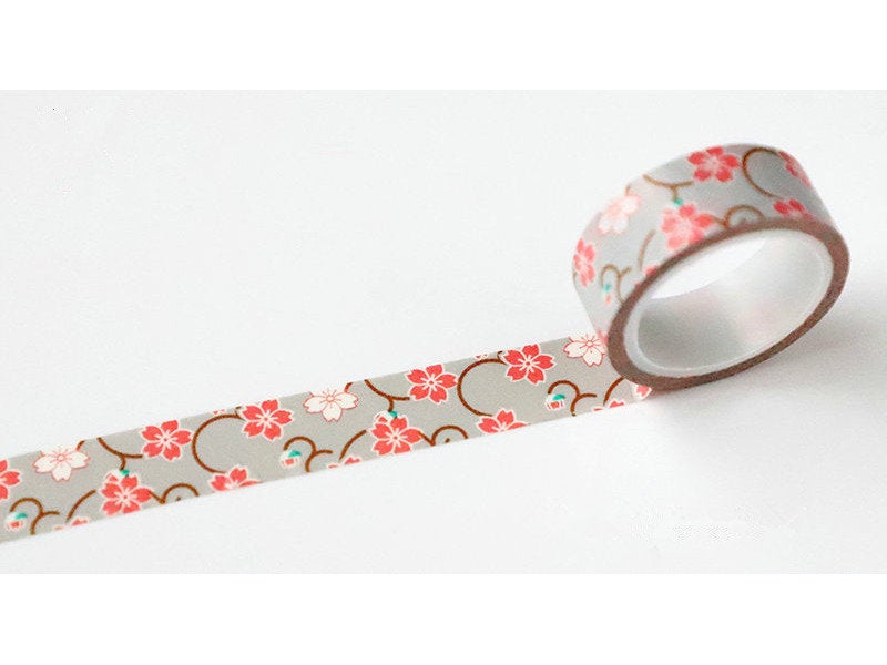 Flowers Washi Tape Japanese Masking Tape 15mm Wide x 5M Long A12126
