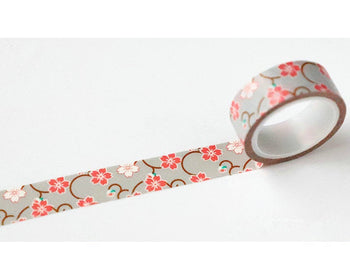 Flowers Washi Tape Japanese Masking Tape 15mm Wide x 5M Long A12126