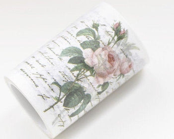 Rose Flower Washi Tape Japanese Masking Tape 55mm x 5 Meters Roll A10664