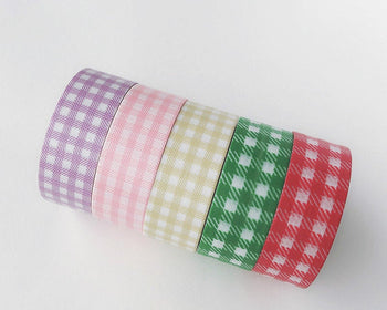 Set of 5 Grid Pattern Japanese Masking Tape 15mm wide x 5M long A12072
