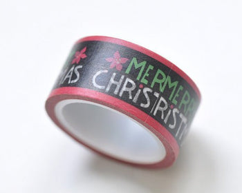 Merry Christmas Happy Holidays Washi Tape 20mm Wide x 5M Long A12157
