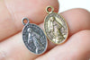 10 pcs Antique Silver/Gold Catholic Miraculous Medal Pendants Charms 10x17mm