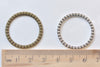 Antique Bronze/Silver Round Circle Dot Pattern Rings 29mm Set of 20