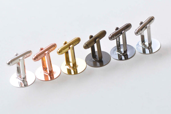 10 pcs (5 Pairs) Cuff Links Cufflinks Flat Pad Setting Match 6mm-20mm Cameo