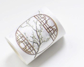 Asian Culture Vintage Window Washi Tape/  Wide Japanese Masking Tape 50mm x 3M Roll A10547