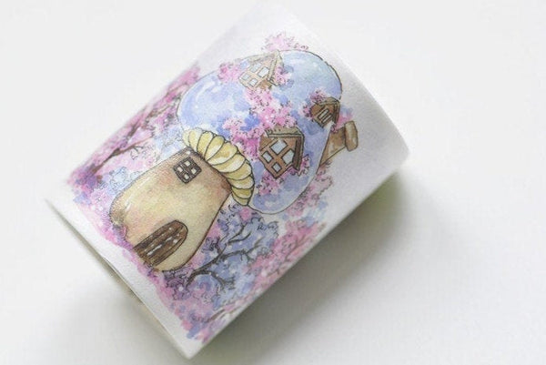 Mushroom House Washi Tape Japanese Masking Deco Tape 50mm x 3M A10710