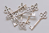 20 pcs Antique Silver Key Charms Jewelry Making Supplies 15x46mm A8677