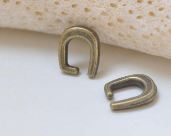 50 pcs Antique Bronze Snap On Bail Charms 7x8mm A2803
