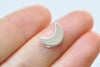 10 pcs Shiny Silver Blank Crescent Moon Beads  8x12mm A5937