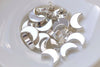 10 pcs Shiny Silver Blank Crescent Moon Beads  8x12mm A5937