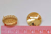 24K Gold Convex Back Pin Brooch Prong Perforated Sieve Bezel Blank Match 18mm Cabochon Set of 5 A8692