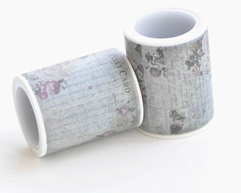 Retro Wide Rose Flower Washi Tape 45mm Wide x 5M Long A12271