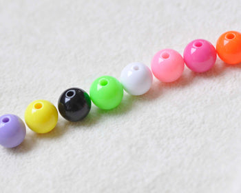 Acrylic Mixed Solid Color Round Beads Size 12mm Set of 50 A2408