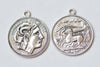 Antique Silver Roman Coin Greek Warrior Round Pendant Charms Small Size 23mm Set of 10 A5332