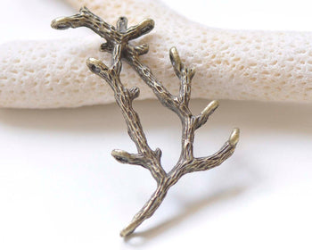 10 pcs Antique Bronze Dotted Tree Branch Connectors Coral Charms 30x52mm A8926