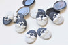 10 pcs Resin Oval White Swan On Black Cameo Cabochon 18x25mm A8411