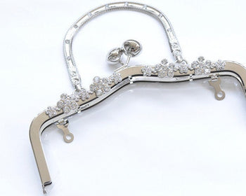Silver Purse Frame Clutch Bag Handle Purse Frame With Screws 20.5cm ( 8")