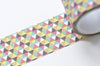 Retro Wide Colorful Triangle Adhesive Washi Tape 30mm Wide x 5M Roll (1" x 5 yards) A10666