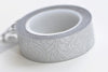 Silver Flower Washi Tape Scrapbooking Supply 15mm Wide x 10M Roll A10618