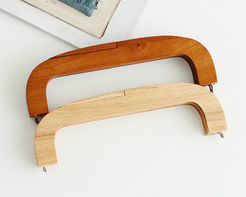 25cm ( 10") Retro Purse Frame / Large Wood Handle Purse Frame With Screws