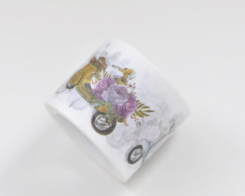 Motorcycle With Flower Washi Tape 30mm wide x 5M long (approx. 1.2 inch wide x 5.5 yards long) A12239