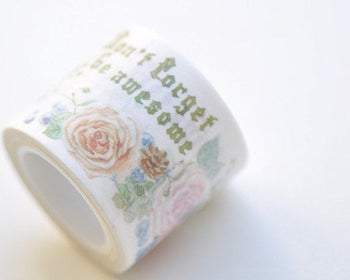 Retro Rose Flower Washi Tape Scrapbooking Tape 35mm wide x 5 Meters A12436