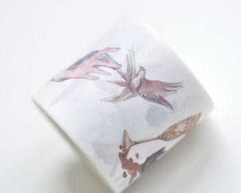 Retro Rose Flower Piegon Washi Tape Scrapbooking Tape 40mm wide x 5 Meters A12571