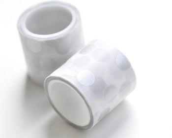 Foil Silver Dots Adhesive Washi Tape 40mm Wide x 5M Roll A12313