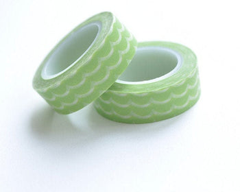 Green Wave Washi Tape 15mm Wide x 10M Roll A13038
