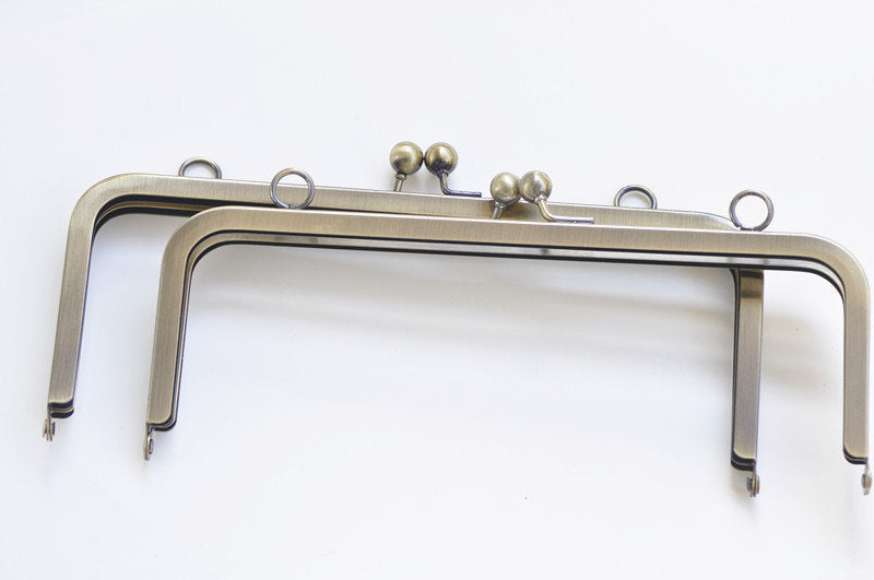 22cm  (8")  Brushed Brass Purse Frame Clutch Bag Purse Frame Glue-In Style