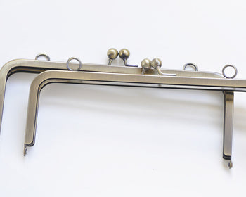 22cm  (8")  Brushed Brass Purse Frame Clutch Bag Purse Frame Glue-In Style