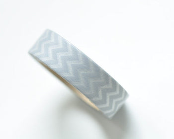 Silver Grey Chevron Washi Tape Scrapbooking Tape 15mm Wide x 5M Roll A12752