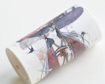 Lovely Girls With Umbrella Washi Tape Wide Paper Tape 70mm Wide x 3M Roll A12734