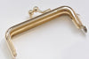 8cm x 3.5cm (3" x 1 1/3") Light Gold Ball Head Kisslock Glue-In Mini Purse Frame