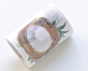 Retro Flower Mirror Picture Frame Decorative Tape Lined Washi Tape 50mm wide x 3M Roll A12105