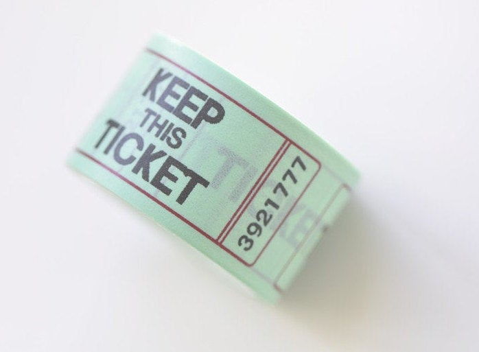 Retro Ticket Washi Tape Scrapbooking Tape 24mm Wide x 5M Roll A12880