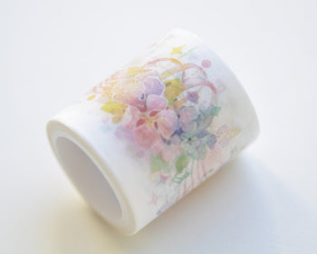 Flower Washi Tape IIris Japonica Thunb Wide Flower Masking Tape 40mm x 5M Roll A12404