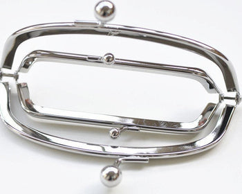 13cm (5") Silver Purse Frame Glue-in Style Bag Hanger Double Purse Frame