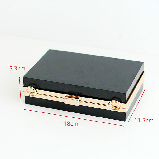 18cm ( 7") Box Purse Frame Clutch Bag Light Gold Glue-In Purse Frame
